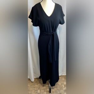 Simons Icone wide legs stretchy belted wide sleeves blac Jumper size small